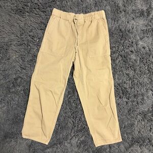 Madewell women’s beige pull on pocket casual cropped relaxed pants size small